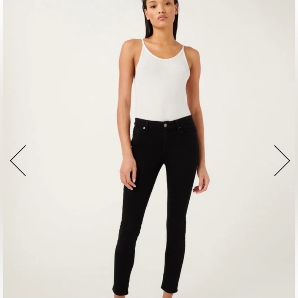 7 for all mankind bair ankle skinny jeans black